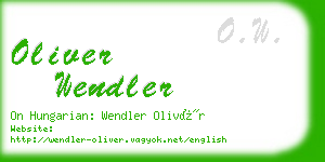 oliver wendler business card